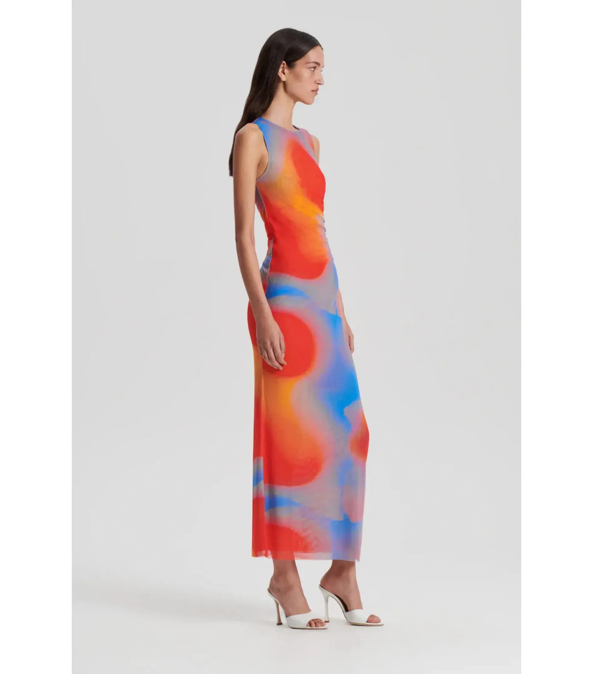 Scanlan Theodore Italian Watercolour Dress in Red/Blue Size AU 8  - Image 2