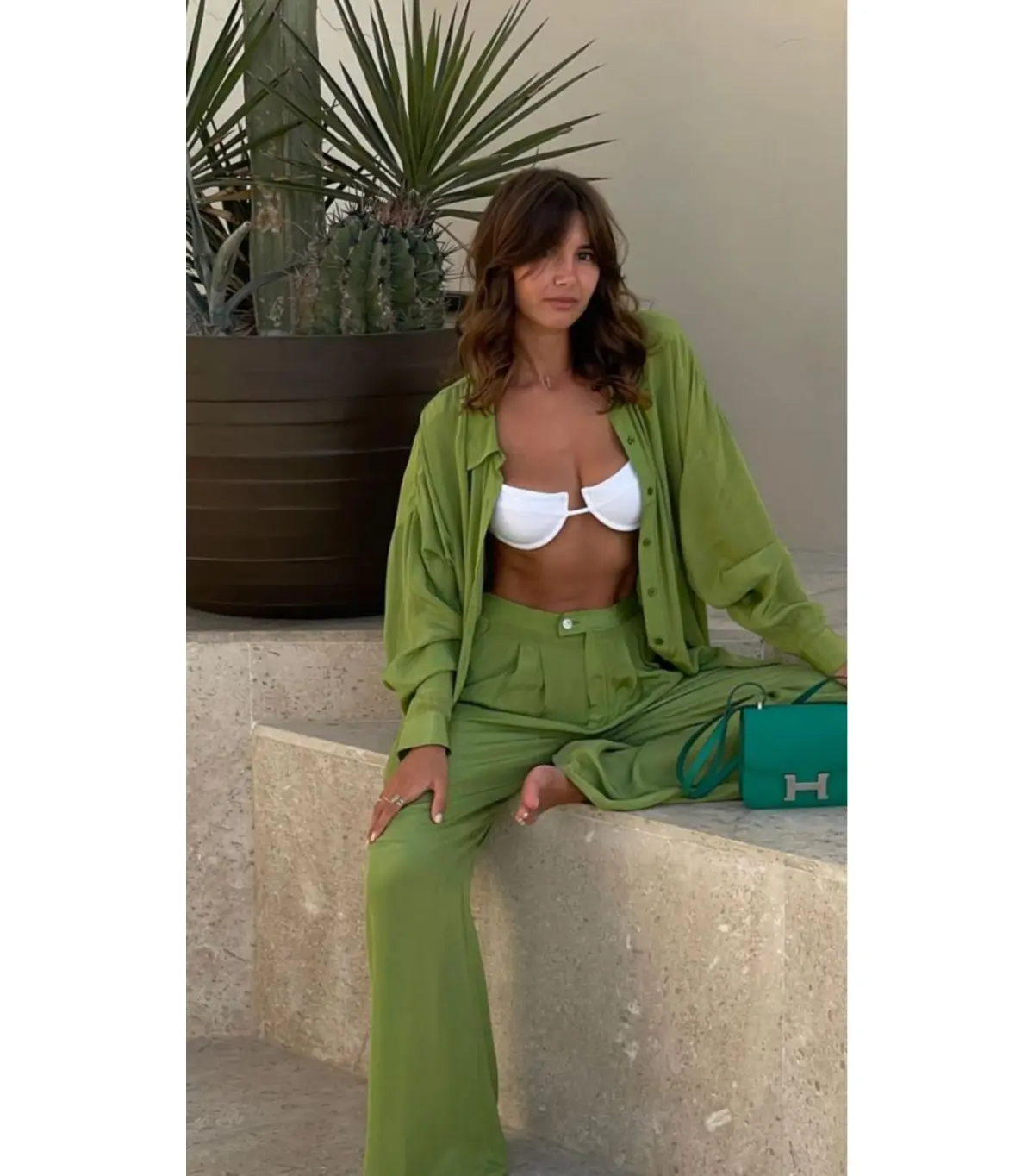 Posse The Label Frankie Top Size AU XS and Pant Size AU 10 Set Green - Image 4