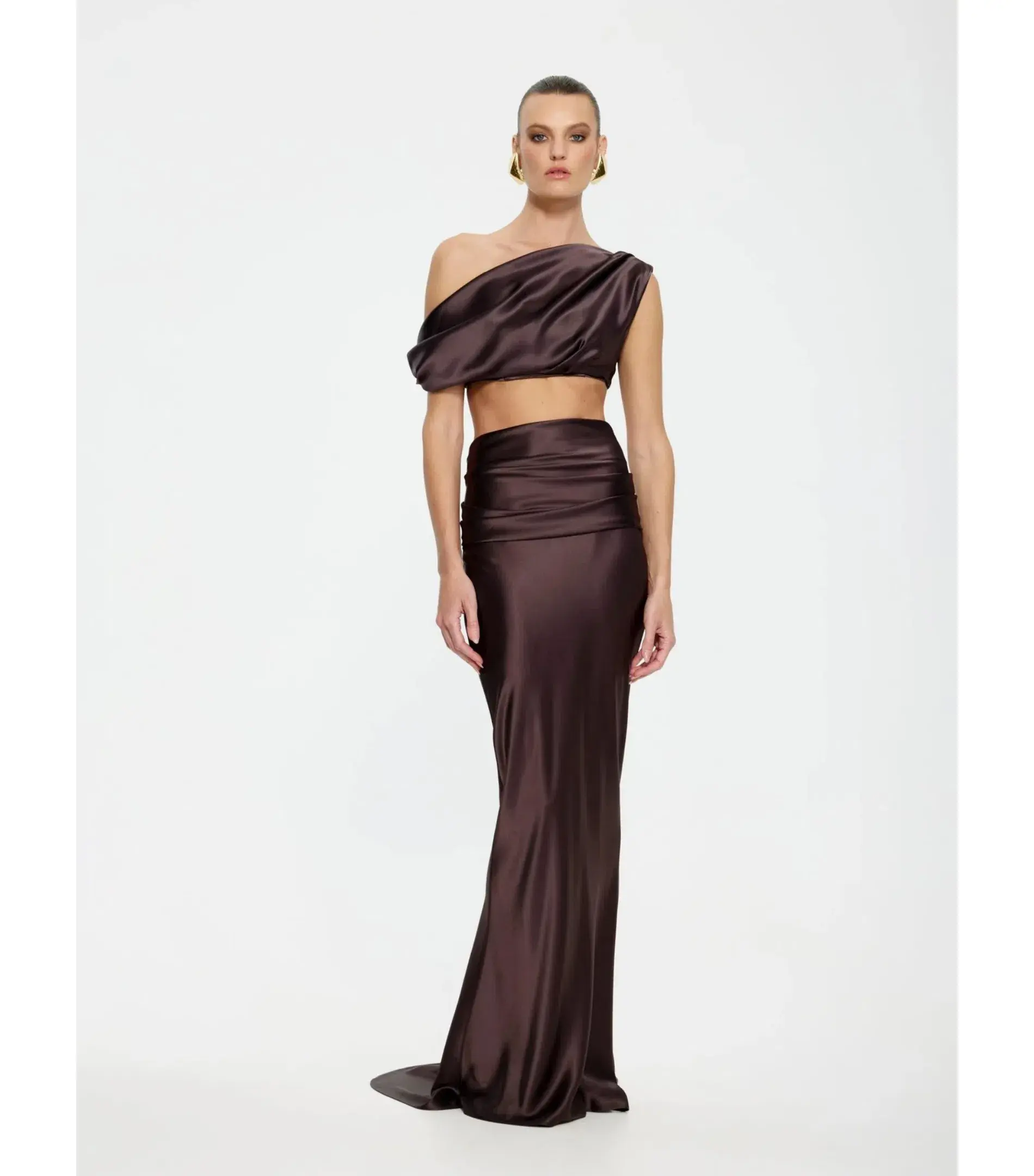 Effie Kats Perez Top and Skirt Chocolate Size S / AU 8 - Image 1