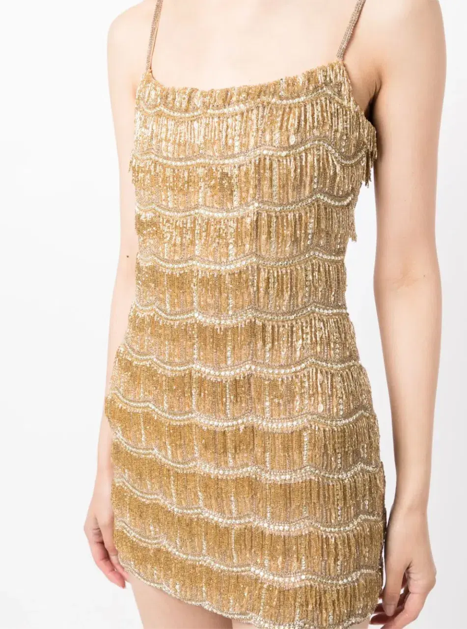 Rachel Gilbert Sadie Mini Dress Gold Size 2 / AU 10 - Image 3