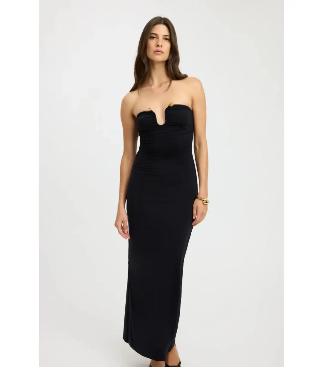 Kookai Tayla Trim Maxi Dress Black Size AU 6 for rent on The Volte - main image