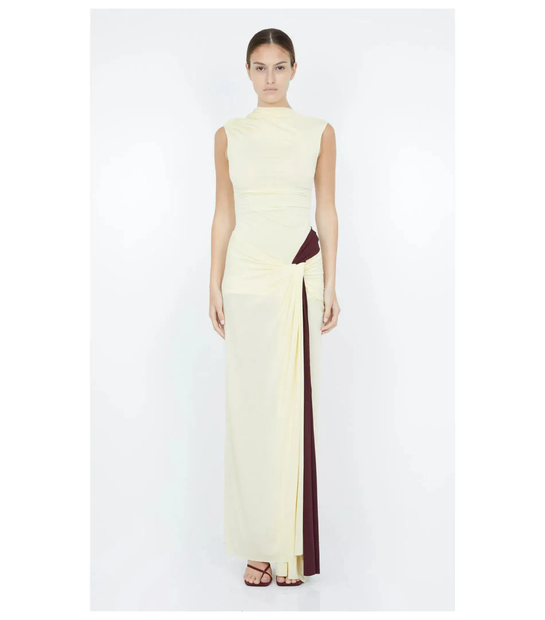 Bec & Bridge Greta Twist Maxi Dress in Butter Size AU 6 - Image 1