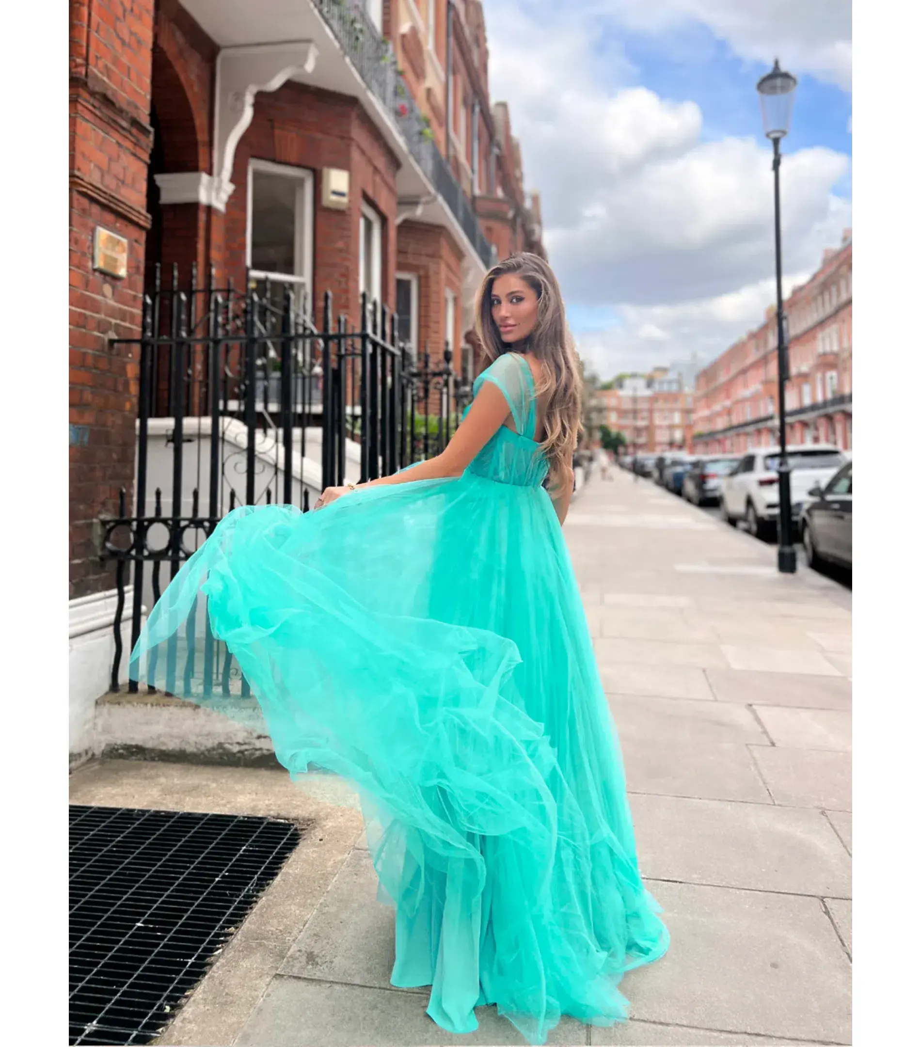Jadore JX6028 Tulle Dress in Aqua Size AU 6 - Image 2