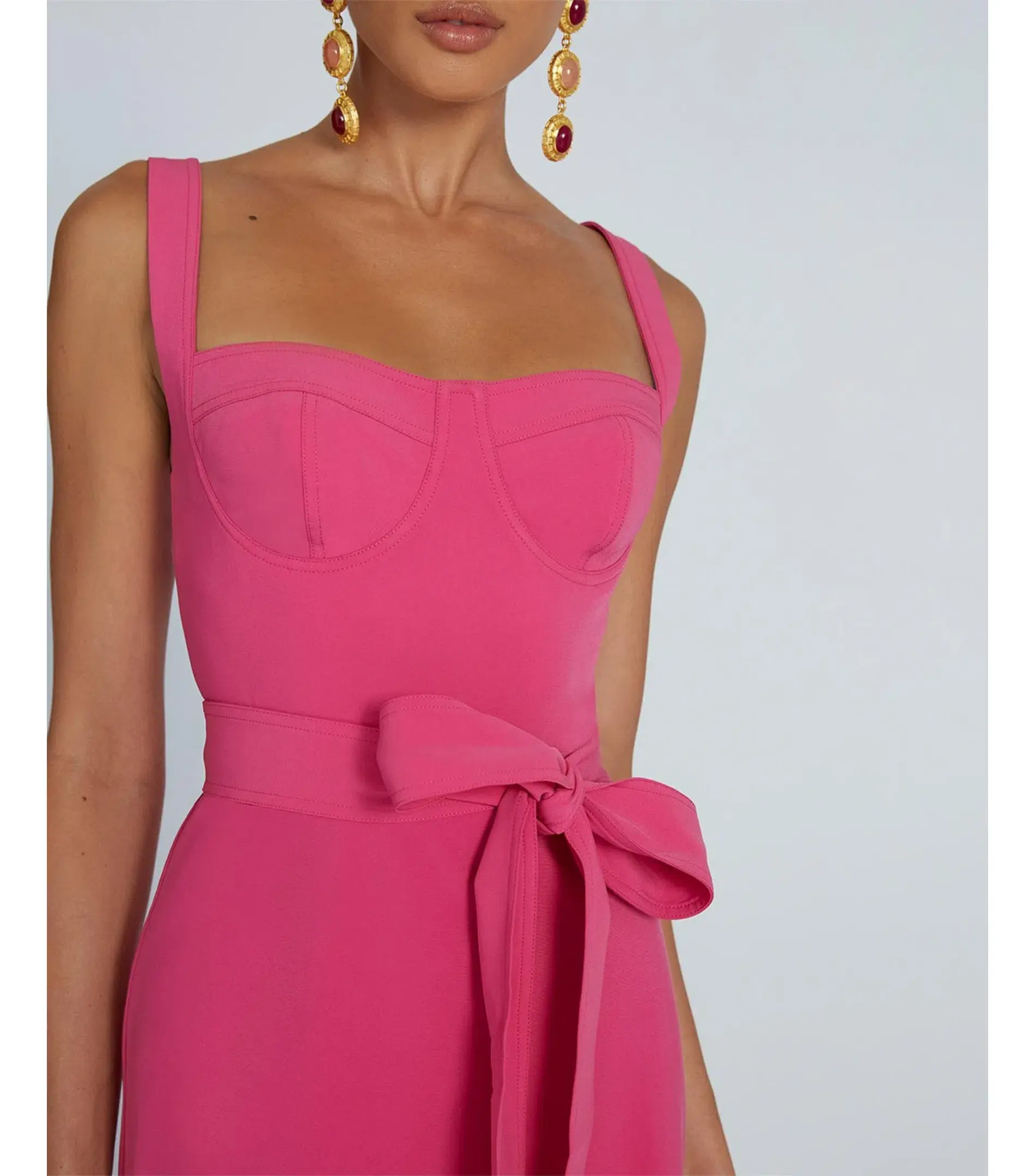 By Johnny Ora Bust Midi Dress Pink Size AU 8  - Image 2
