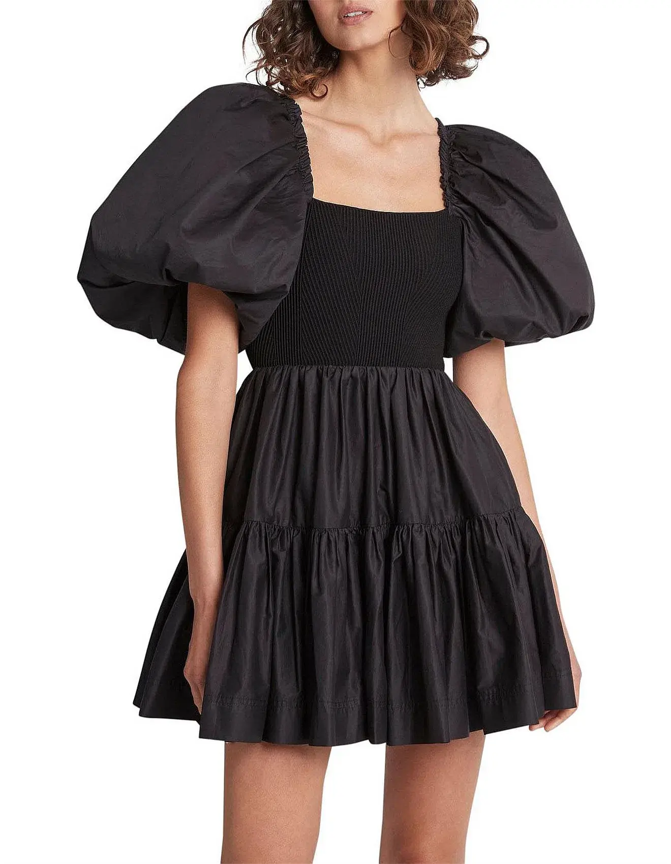 Aje Casa Puff Sleeve Mini Dress Black Size 10 - Image 2