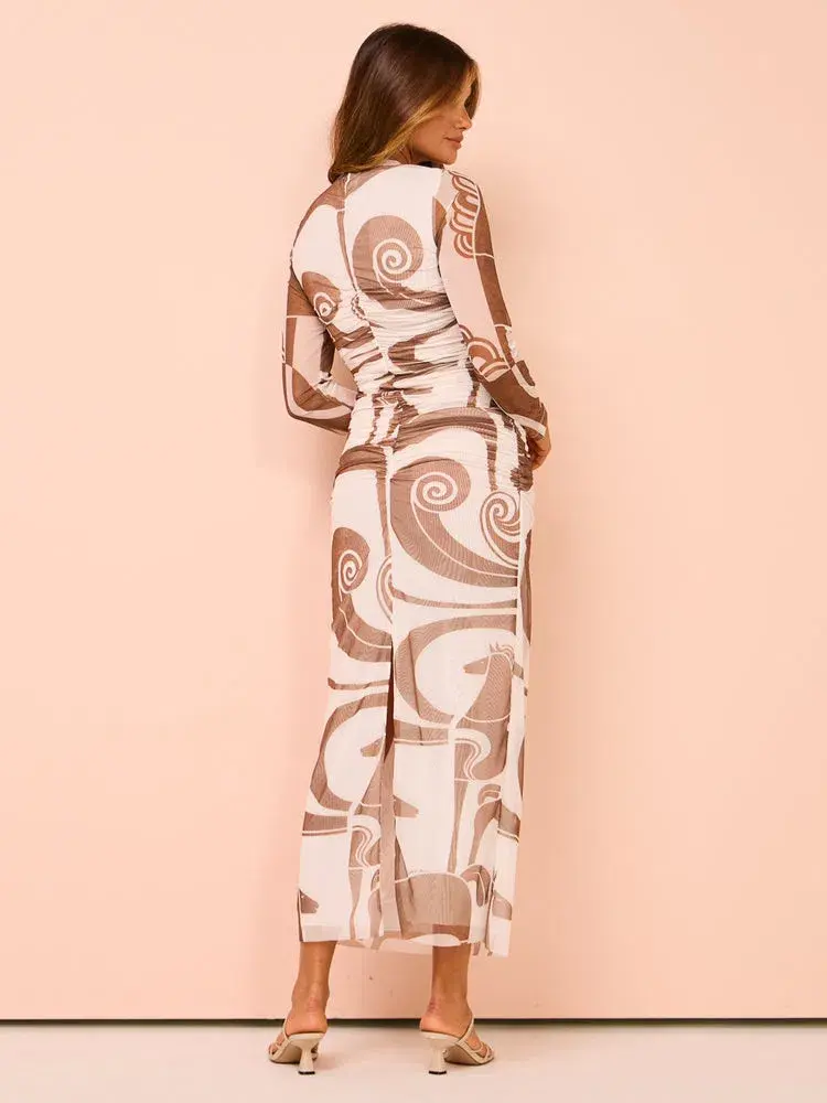 Roame Bazaar Maxi Dress in Roaming Horses Chestnut Size 2 / AU 10 - Image 3