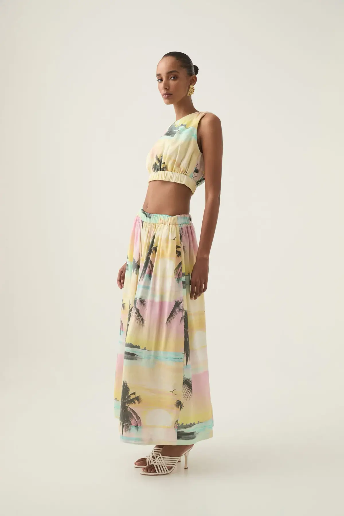 Aje Nicolette Elasticated Top Size 14 and Maxi Skirt Size 10 Set Sunset Sky - Image 2