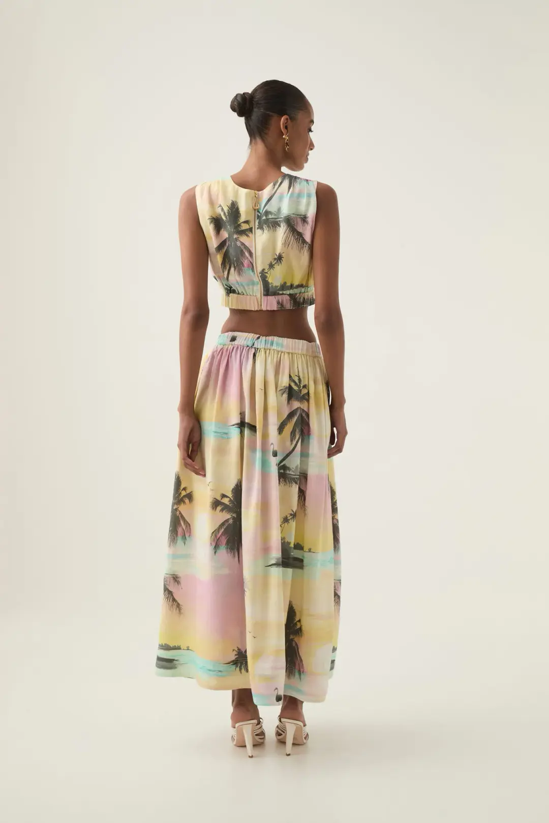 Aje Nicolette Elasticated Top Size 14 and Maxi Skirt Size 10 Set Sunset Sky for rent on The Volte - main image