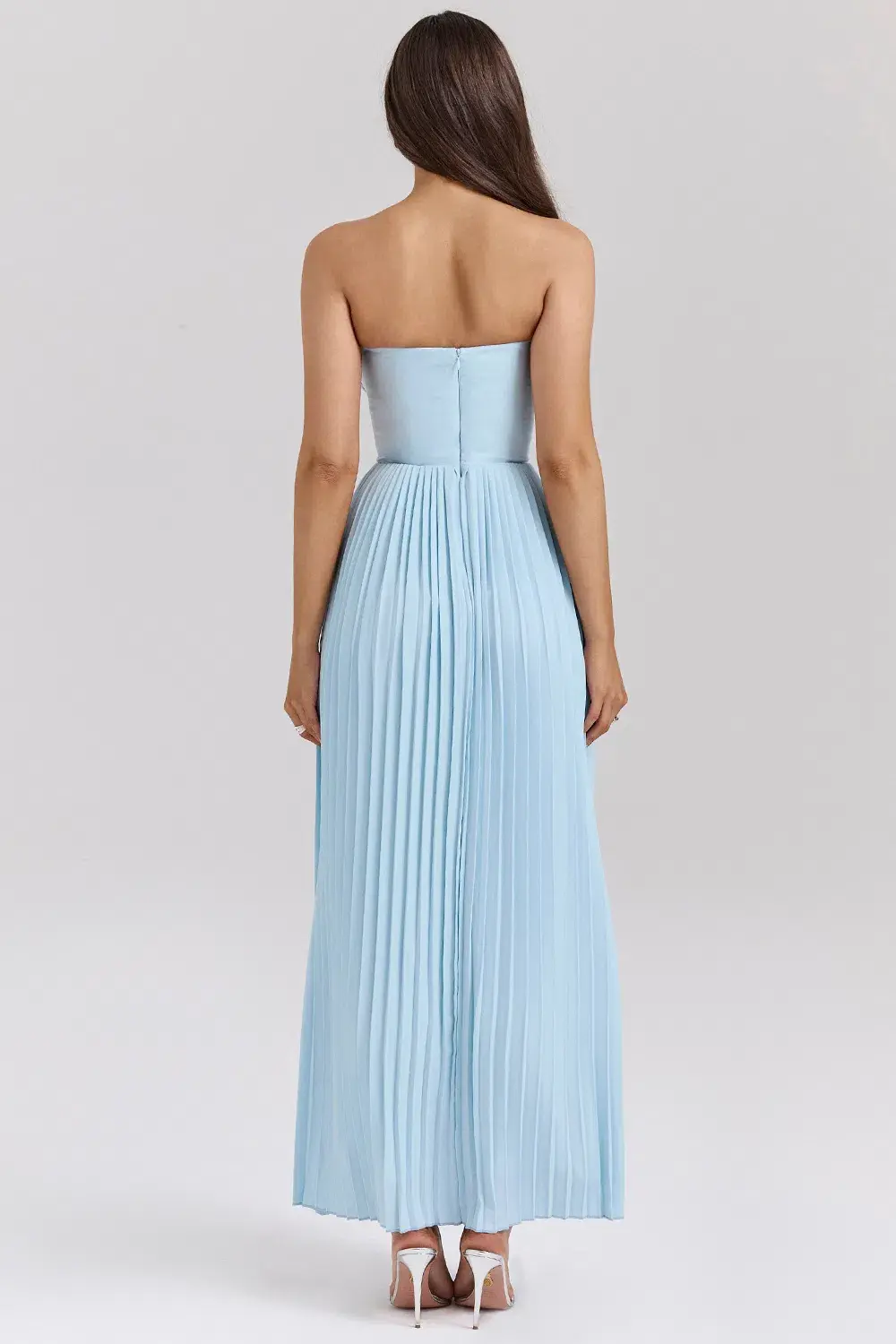 House of CB Marcella Pleated Maxi Dress Ocean Blue Size M / AU 10 - Image 3