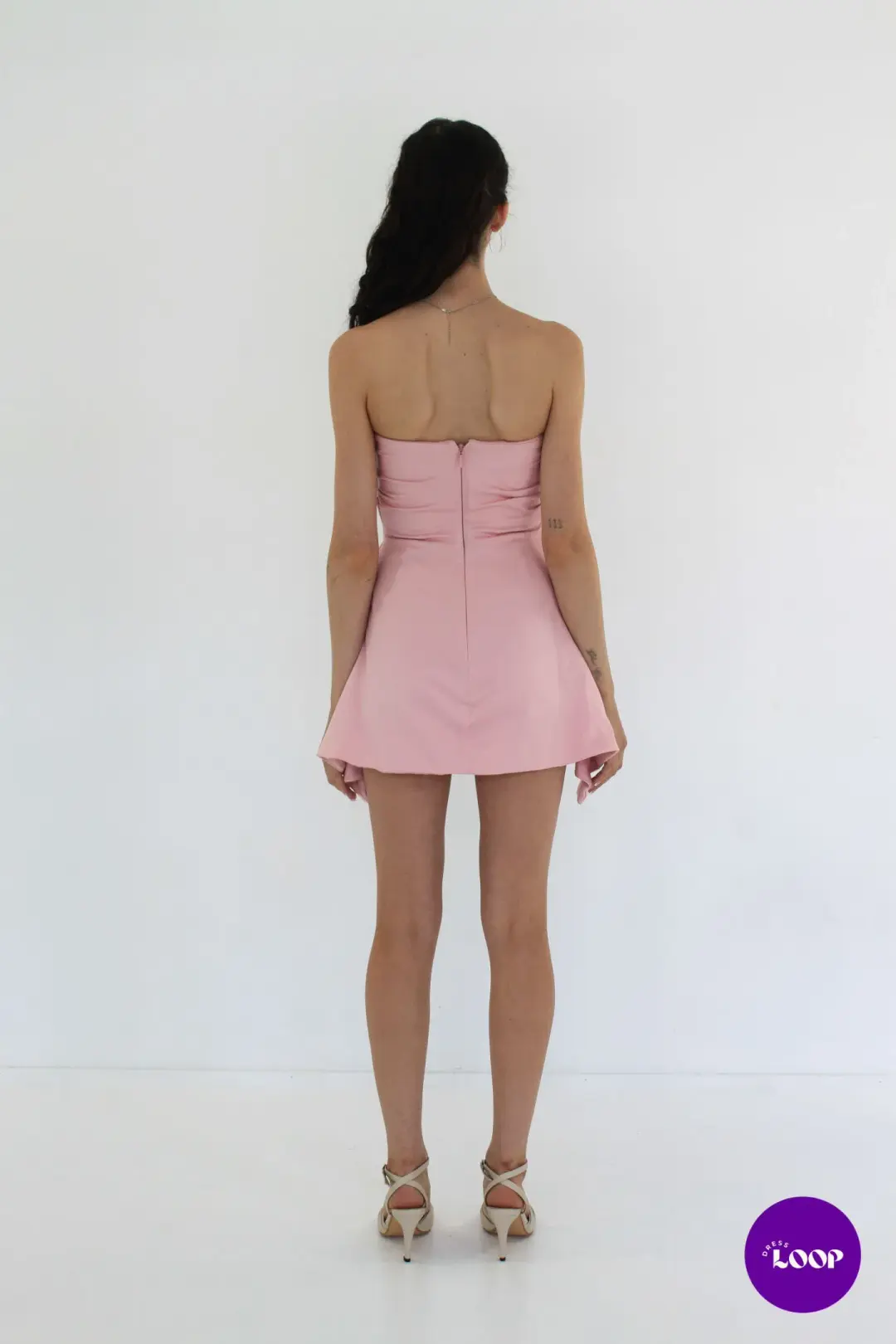 House of CB Jasmine Draped Strapless Corset Mini Dress Rose Pink Size M / AU 10 for rent on The Volte - main image