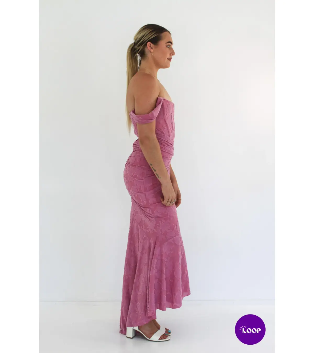 House Of CB Cesca Floral Maxi Dress Rose Pink Size S / AU 8 - Image 3