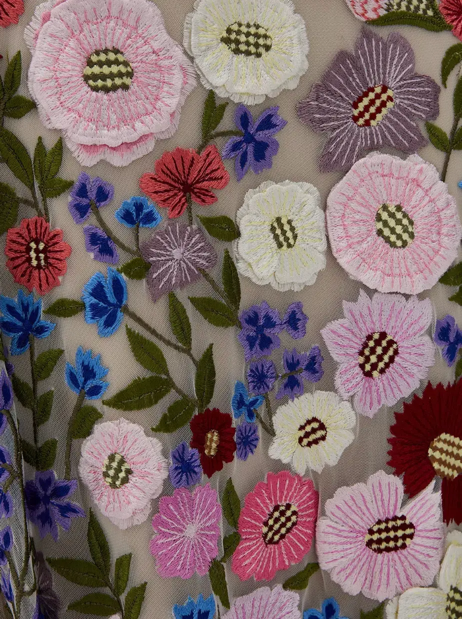Rachel Gilbert Nya Gown Multi Floral Size 8 - Image 4