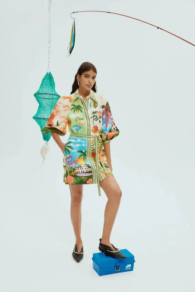 Alemias Paradiso Mini Dress in Multi Size AU 12  for rent on The Volte - main image