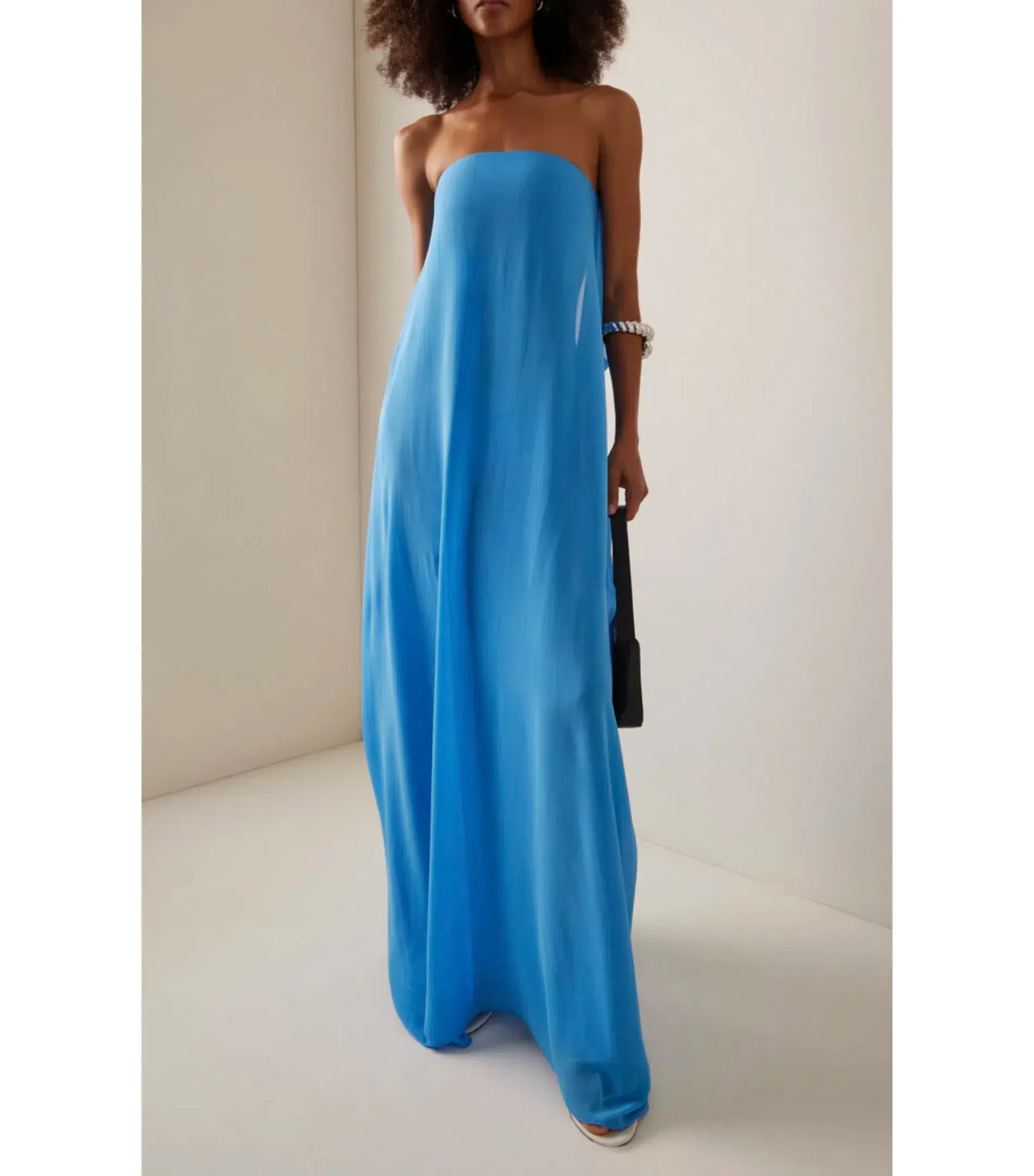 Christopher Esber Layered Silk Dress Boston Blue Size AU 6 - Image 1