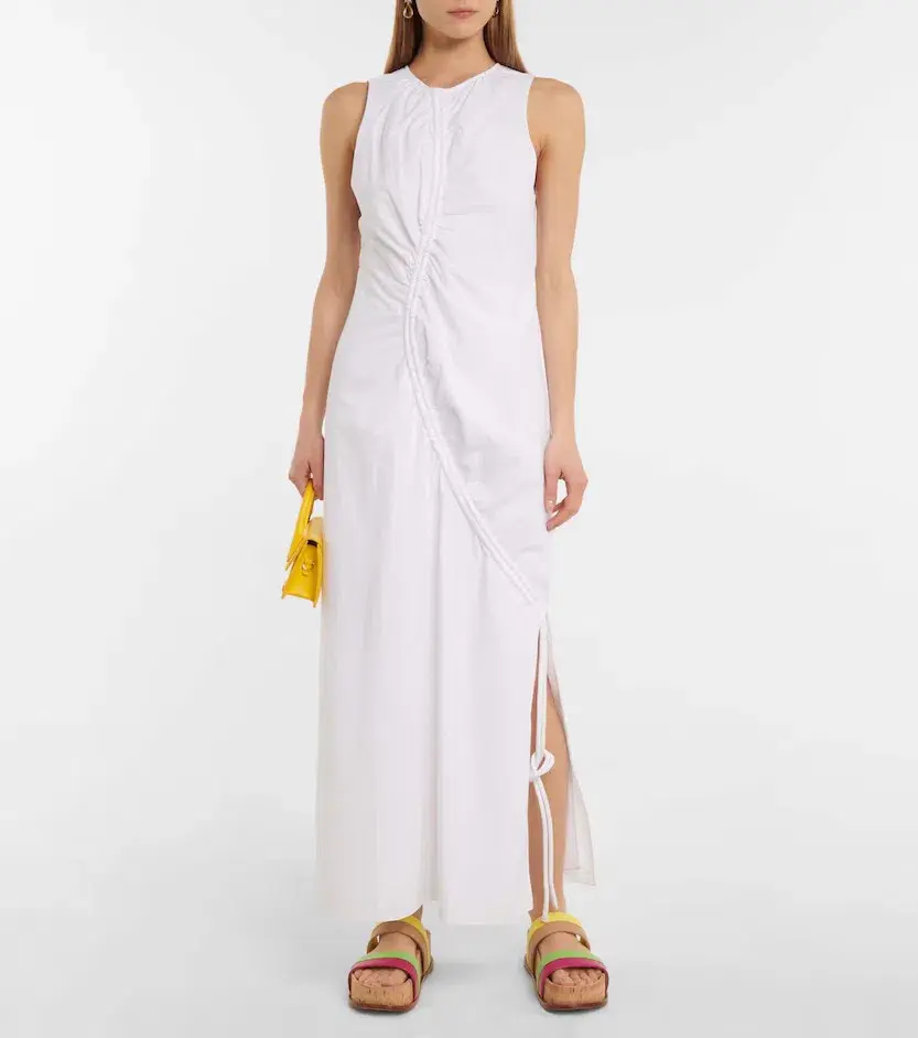 Sir The Label Ilkin Asymmetric Cotton Maxi Dress in White Size 1 / AU 8 - Image 1