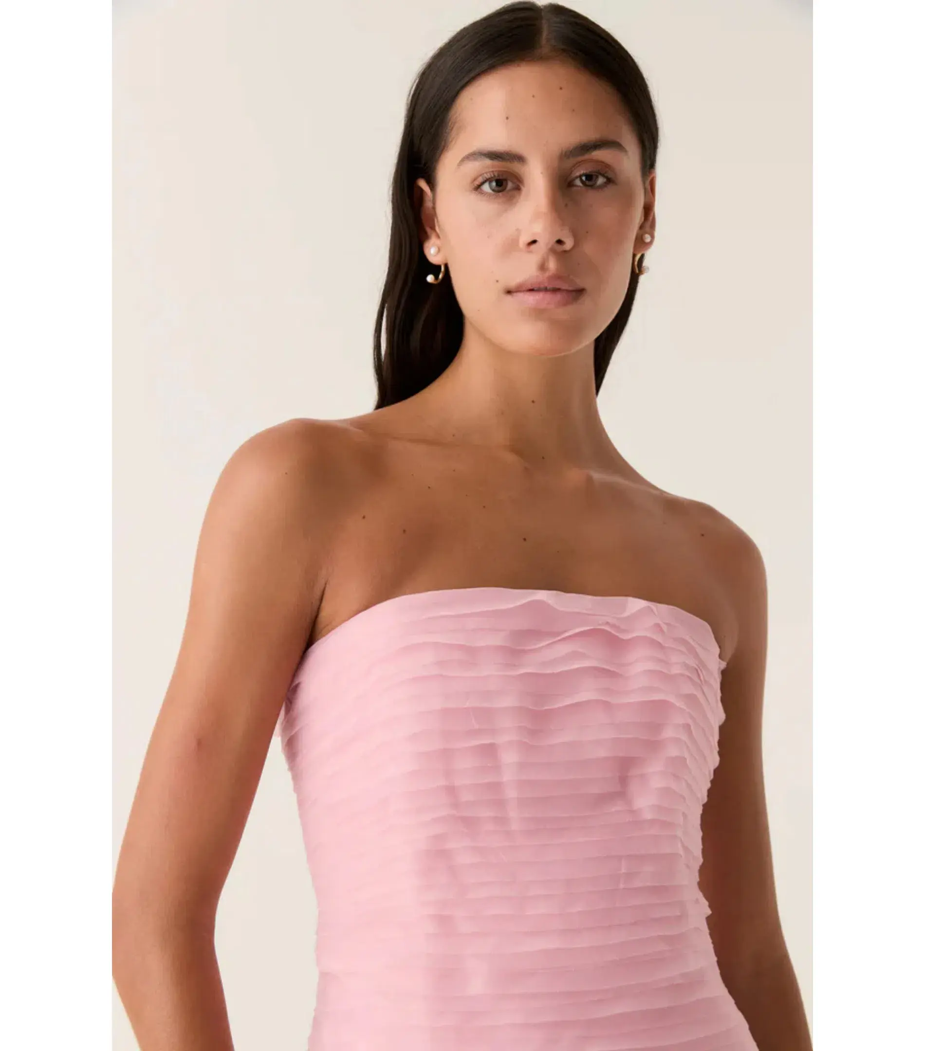Aje Soundscape Mini Dress in Chalk Pink Size AU 8 - Image 2