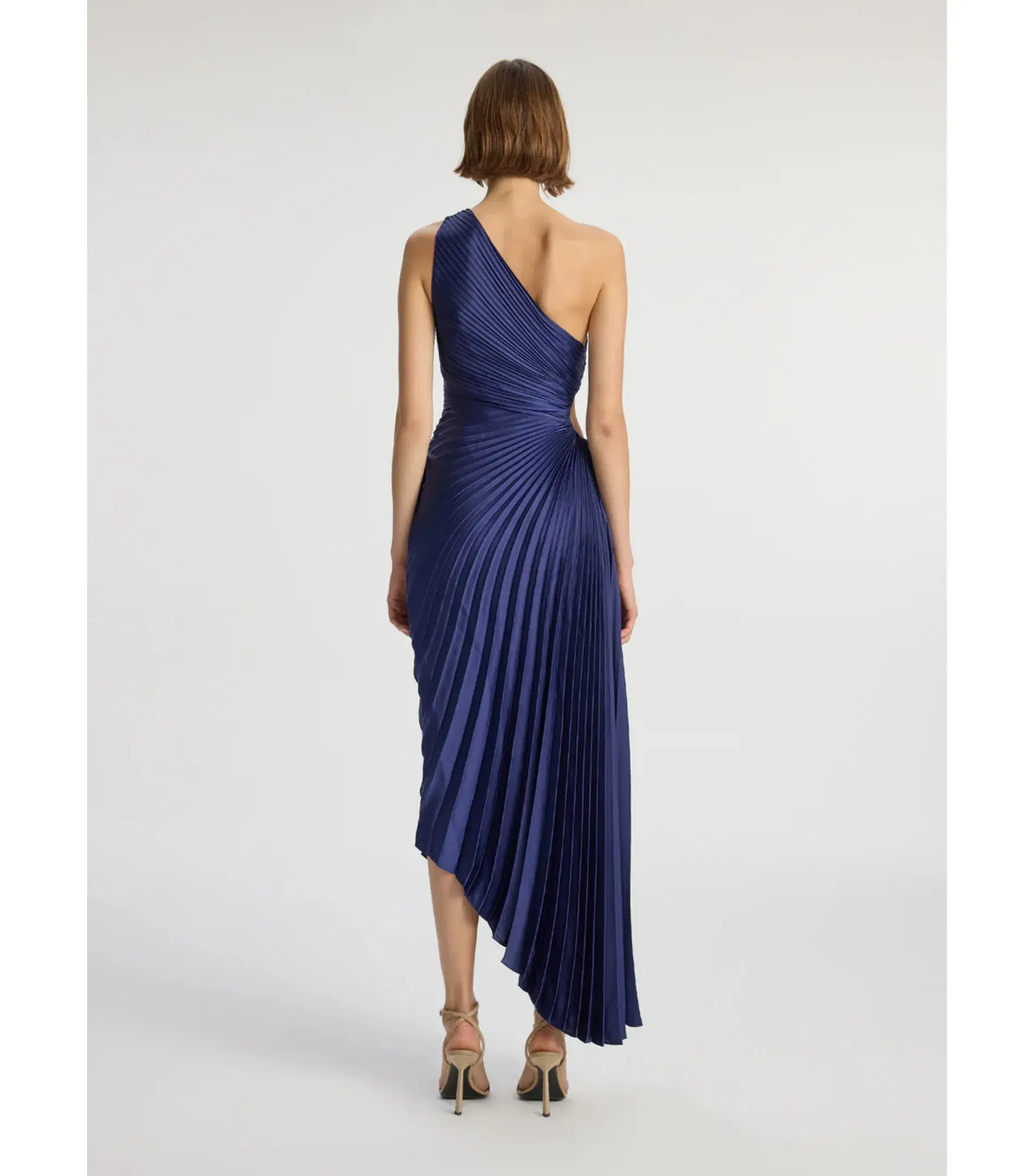 A.L.C. Delfina Satin Pleated Dress Riviera Size AU 6 - Image 5