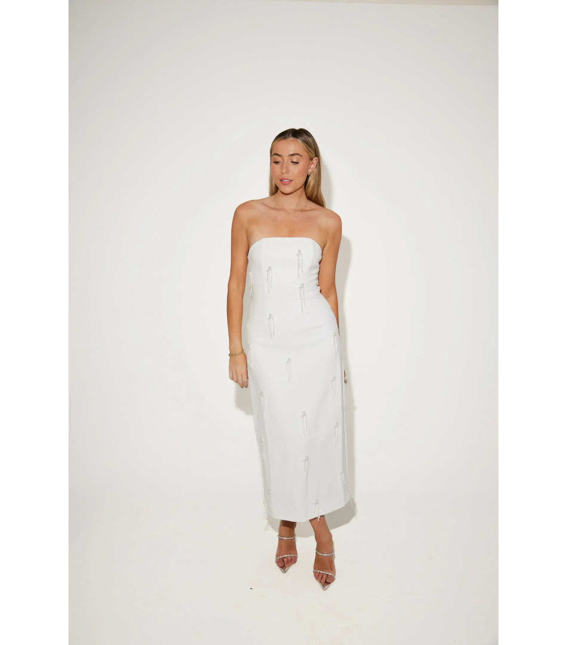 Odd Muse The Ultimate Muse Embellished Midi Dress White Size XS / AU 6 - Image 1