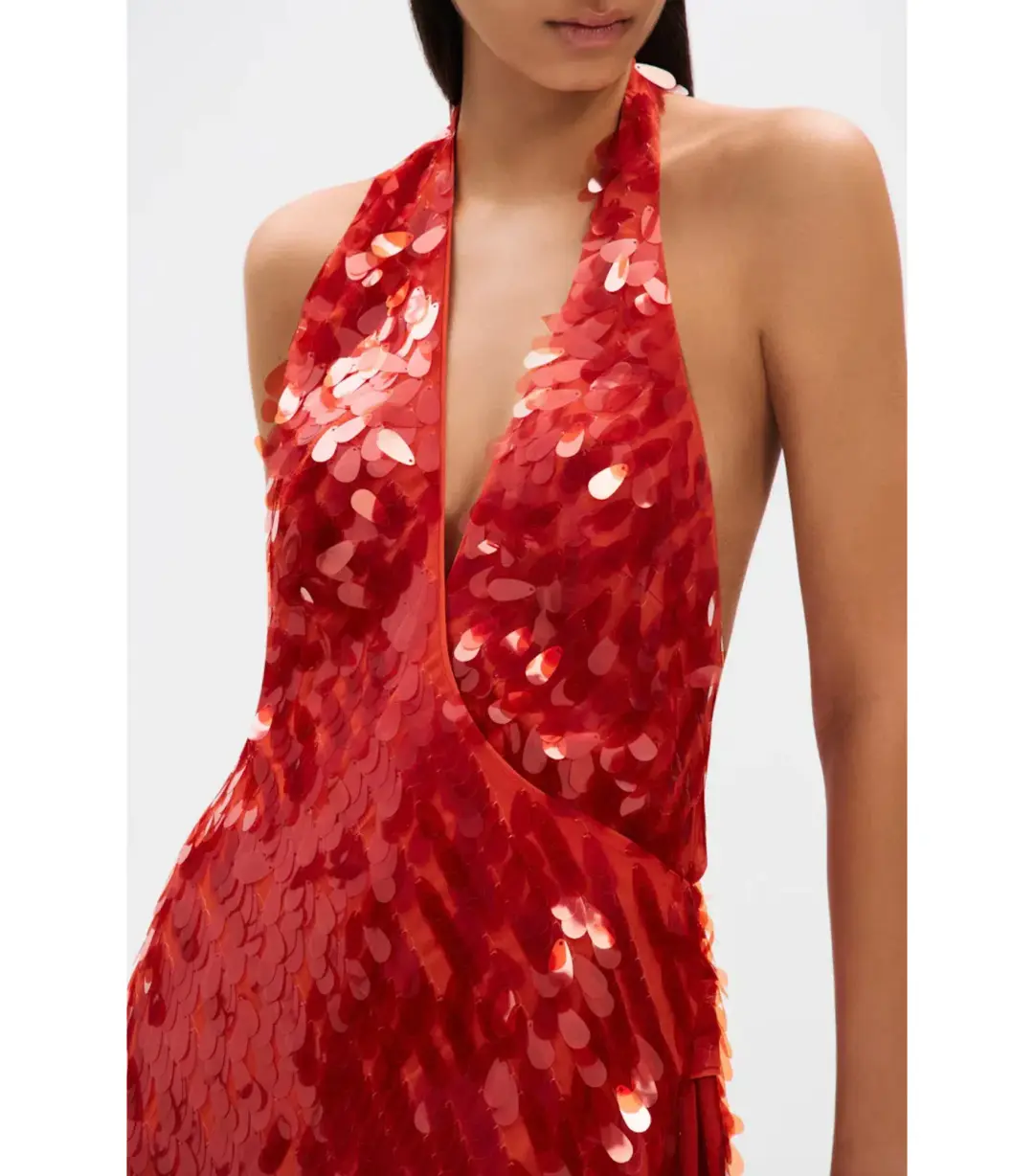 MISHA Sapphire Sequin Mini Dress Red Size 4 for rent on The Volte - main image