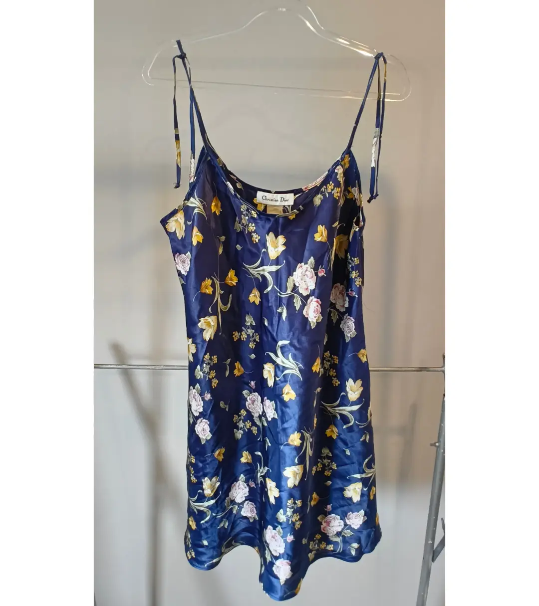 Christian Dior Vintage Floral Slip Dress Navy Blue Size Small / AU 8  for rent on The Volte - main image