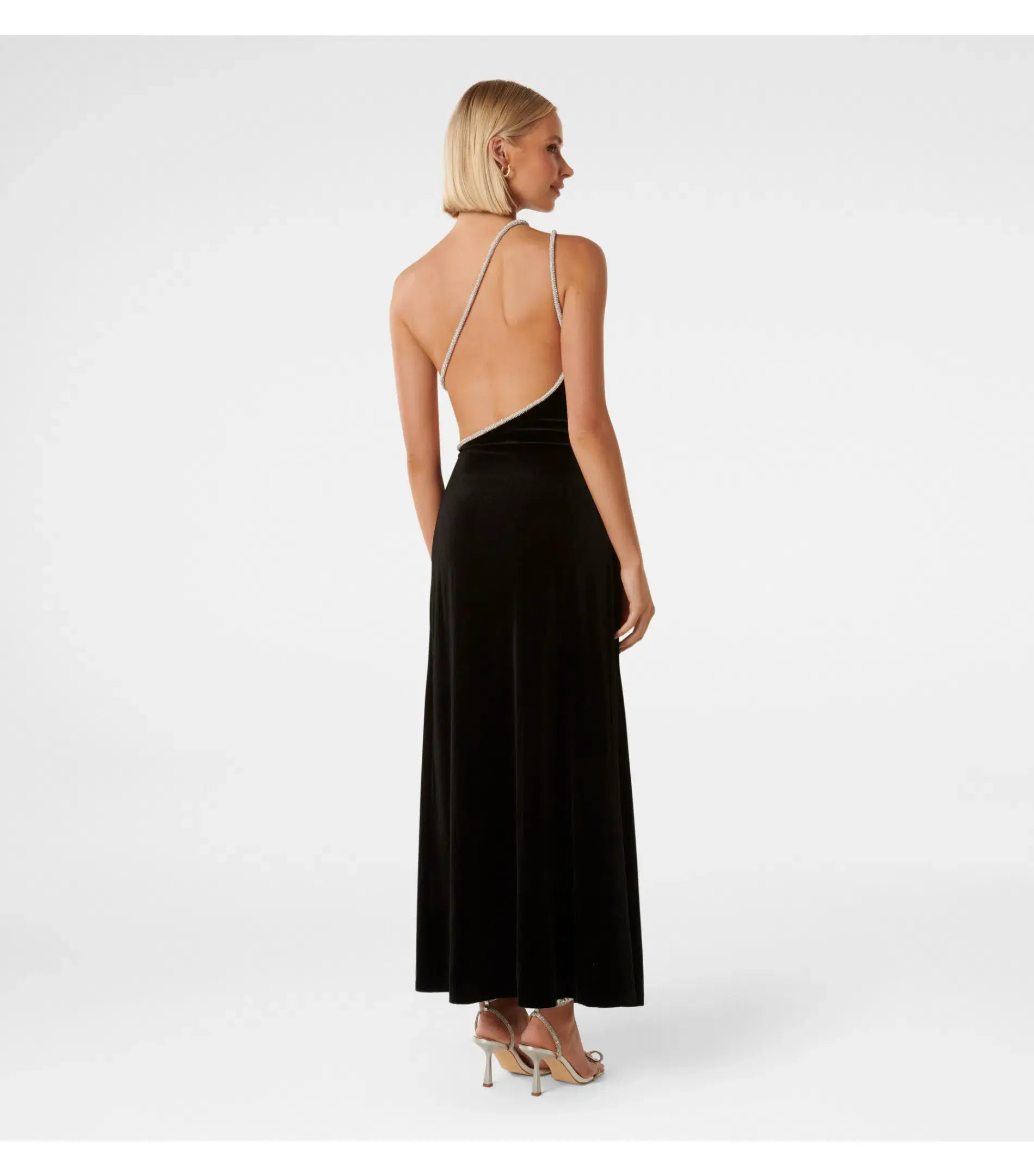 Forever New Costanza Diamante Velvet Gown Black Size AU 4  - Image 4