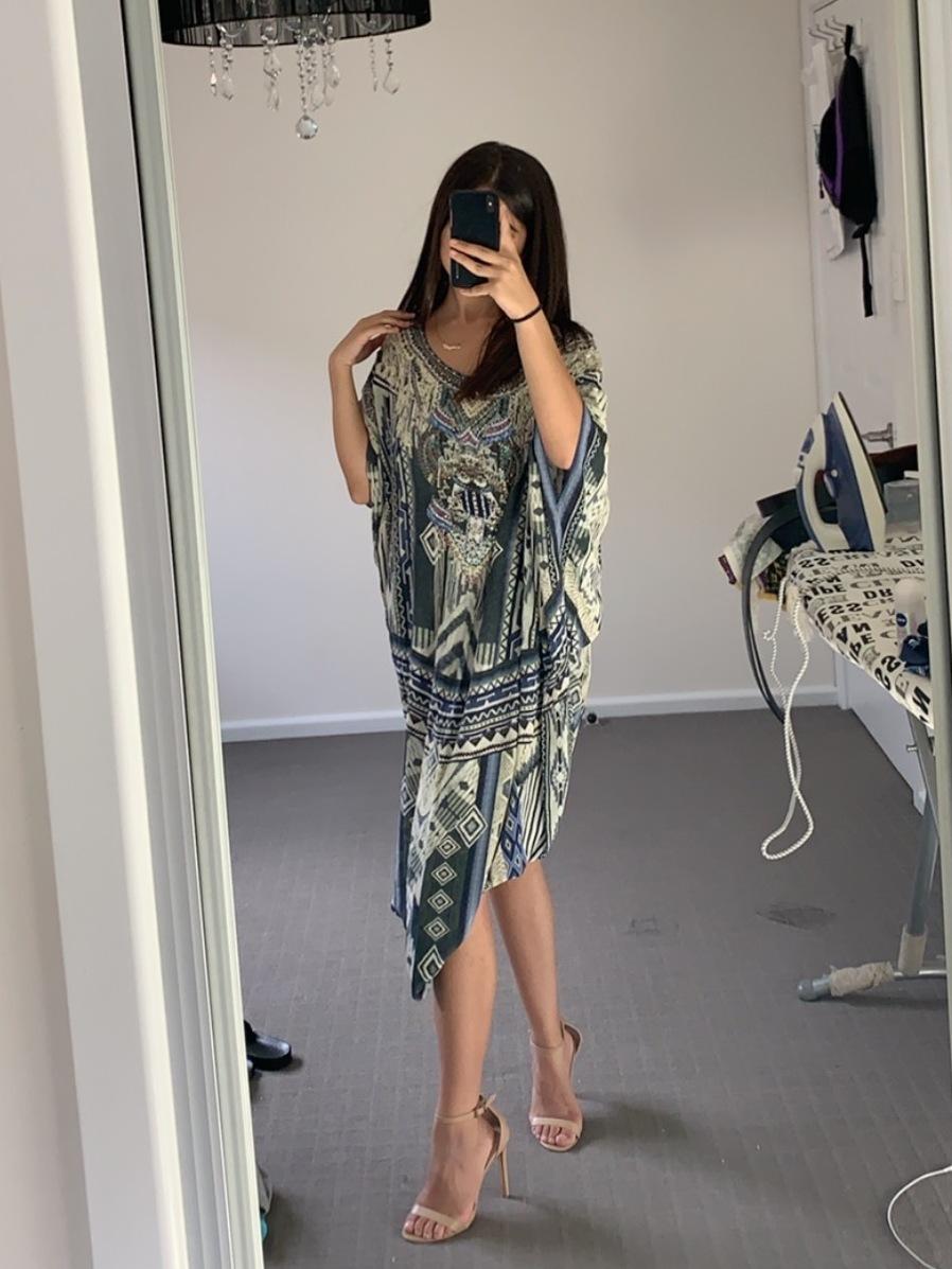 Camilla Kaftan Grey Blue Size 10 - Image 1