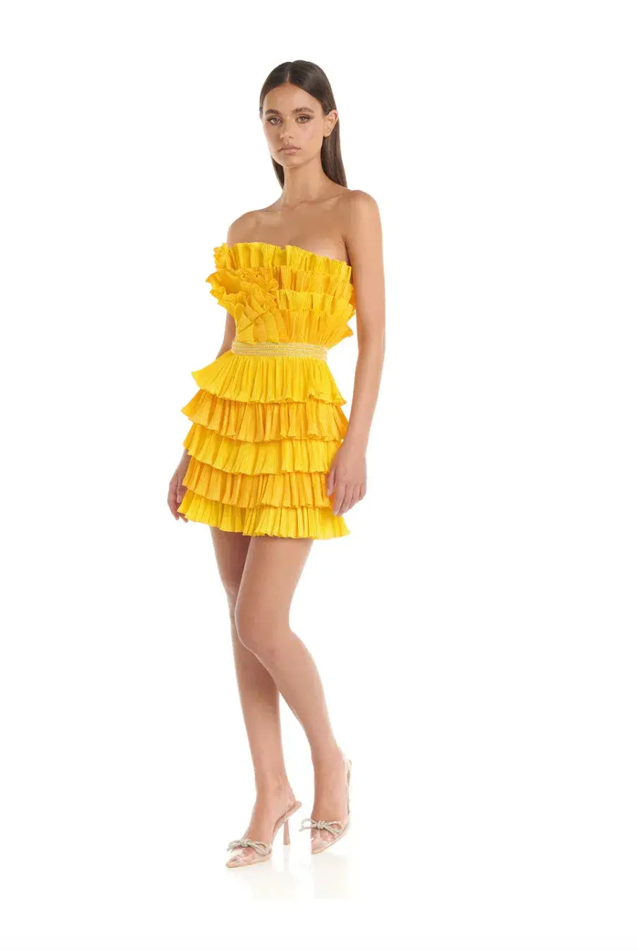 Eliya the Label Josephine Mini Dress in Yellow Size M / AU 10 - Image 2