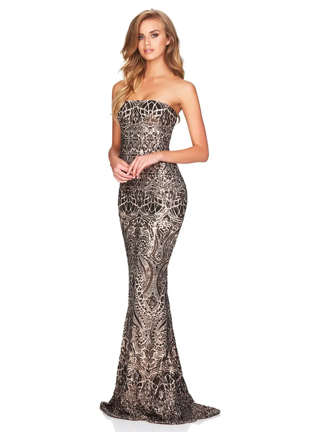 Nookie Shanina Strapless Gown in Bronze Size S / AU 8 for rent on The Volte - main image