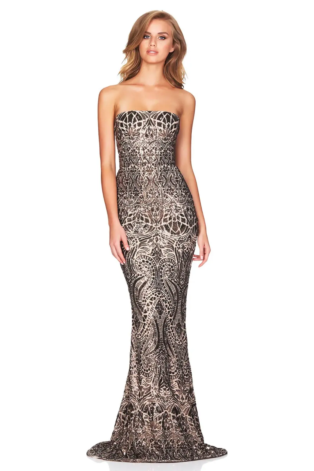 Nookie Shanina Strapless Gown in Bronze Size S / AU 8 for rent on The Volte - main image