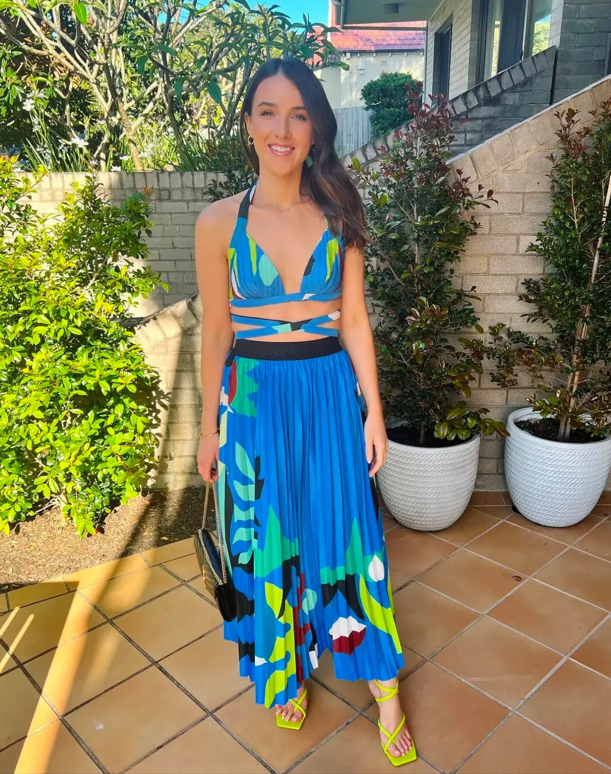 Manning Cartell Curtain of the Moon Bralette (Size XS) and Midi Skirt (Size S) Set in Multi  - Image 1