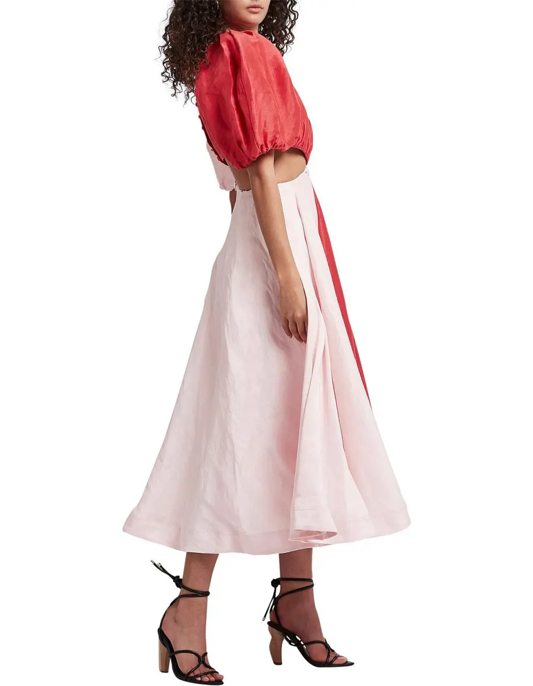 Aje Entwined Midi Dress Pink/Red Size 6 for rent on The Volte - main image