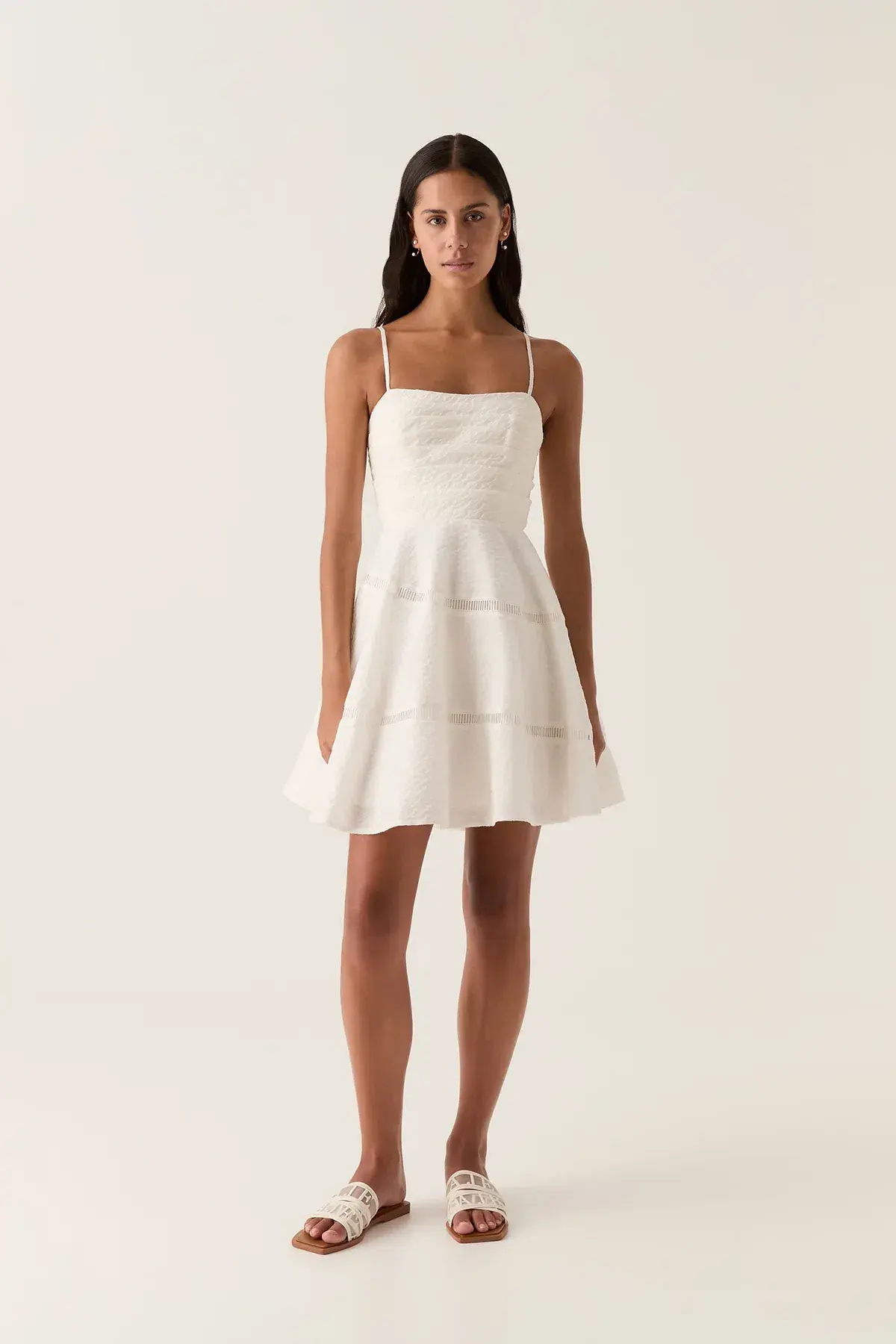 Aje Cinque Jacquard Mini Dress Ivory Size 10 - Image 4