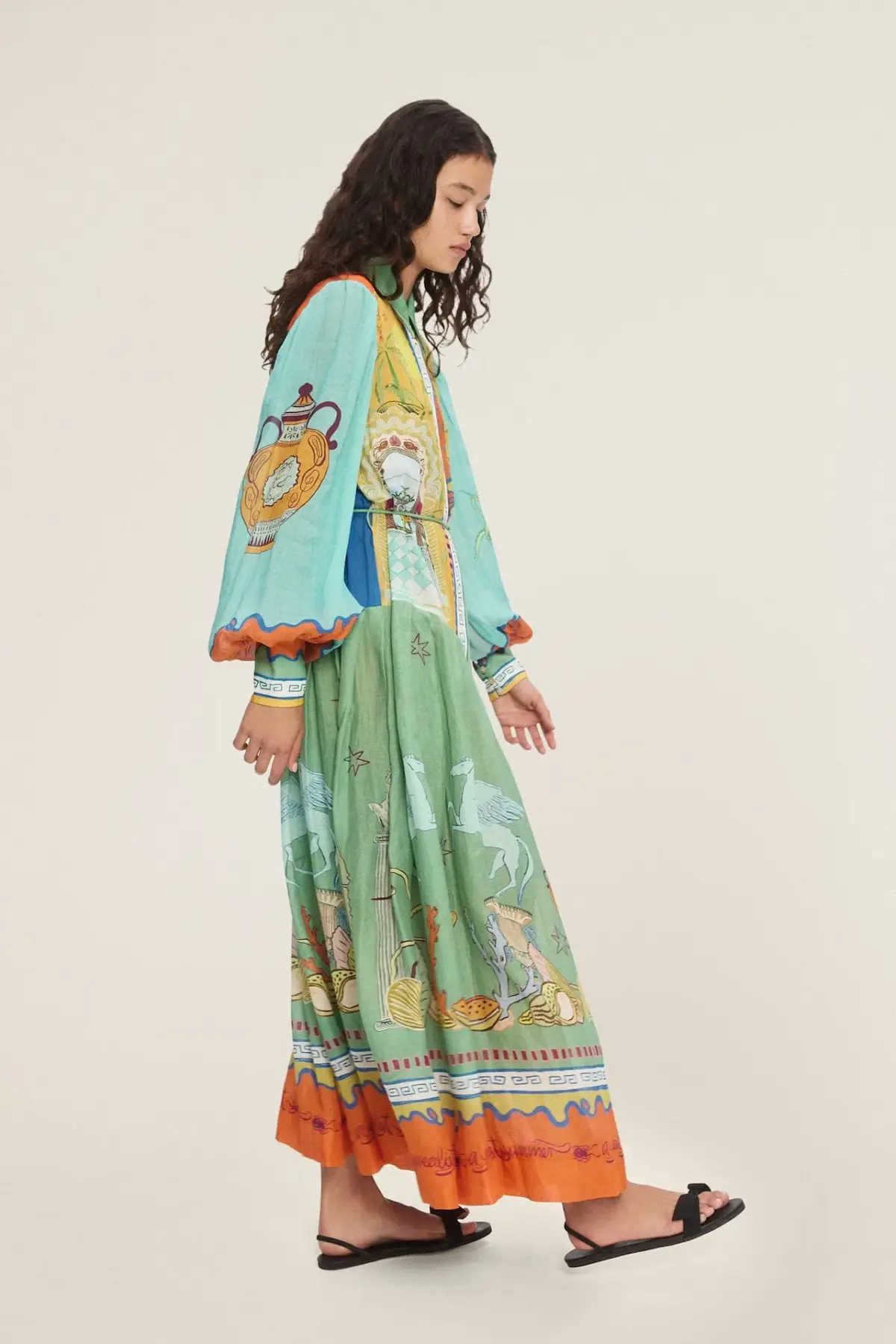 Alemais Surrealist Summer Ramie Shirtdress Multi Size 10 - Image 4