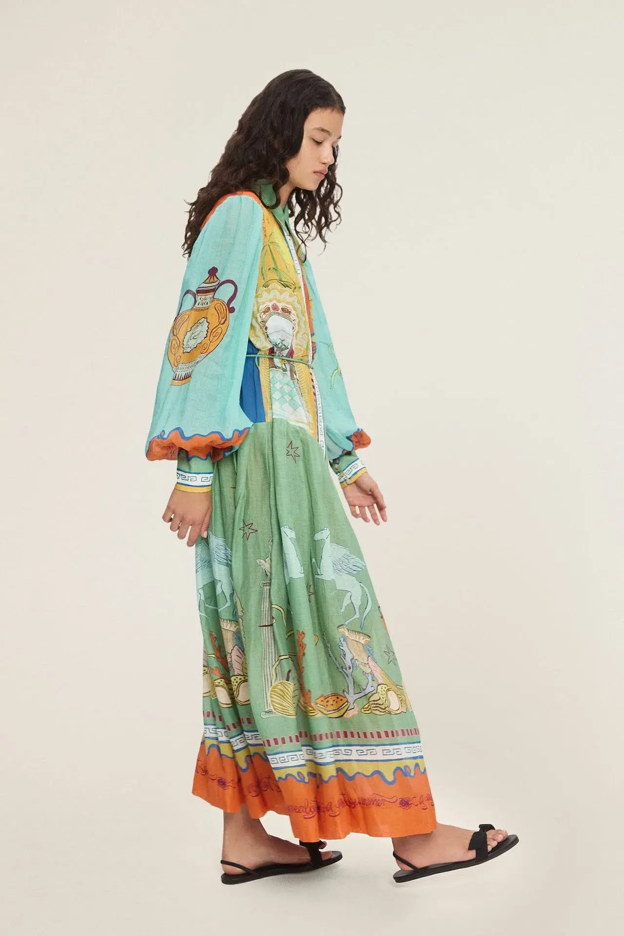 Alemais Surrealist Summer Ramie Shirtdress Multi Size 10 - Image 4