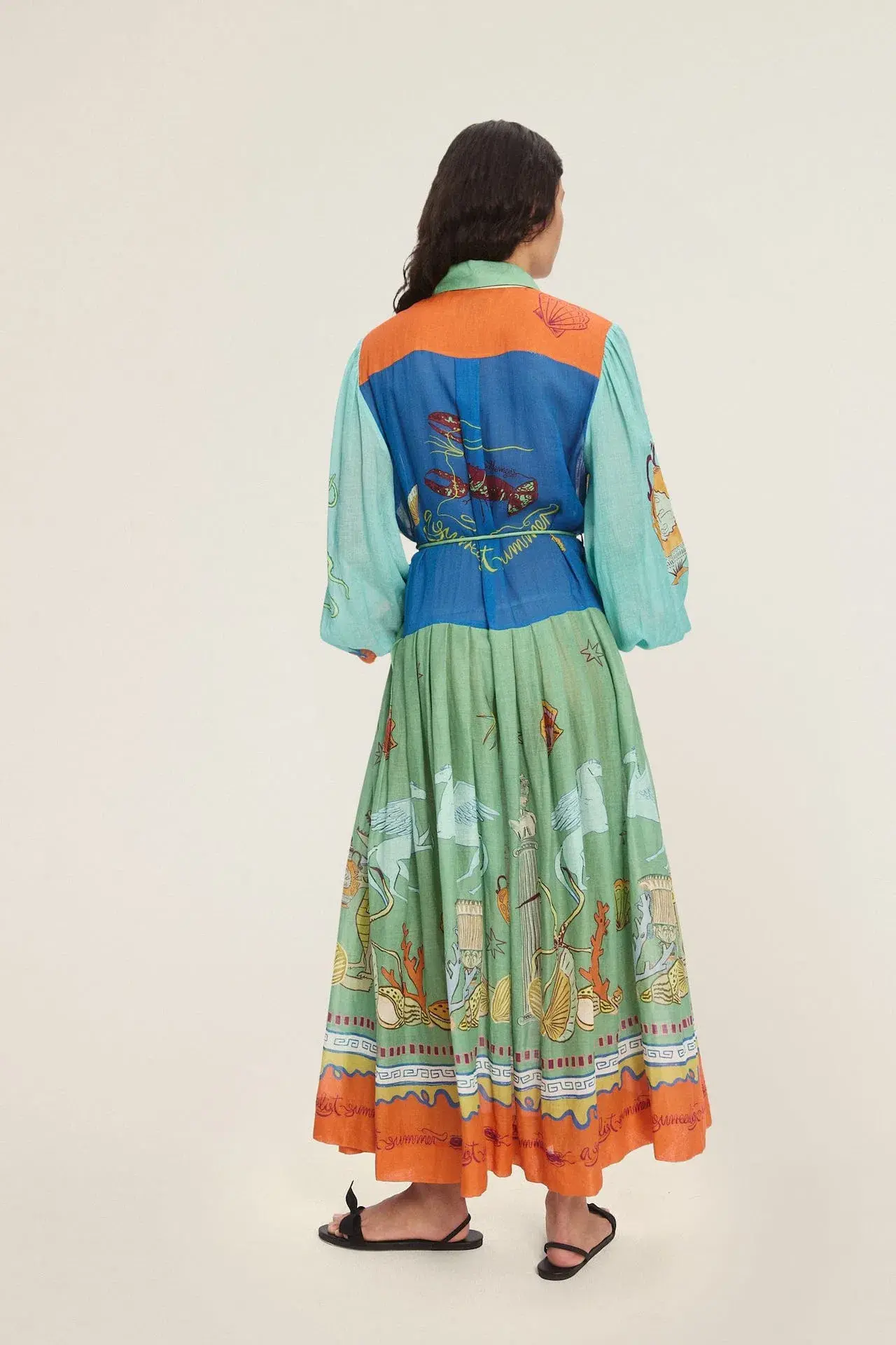 Alemais Surrealist Summer Ramie Shirtdress Multi Size 10 - Image 3