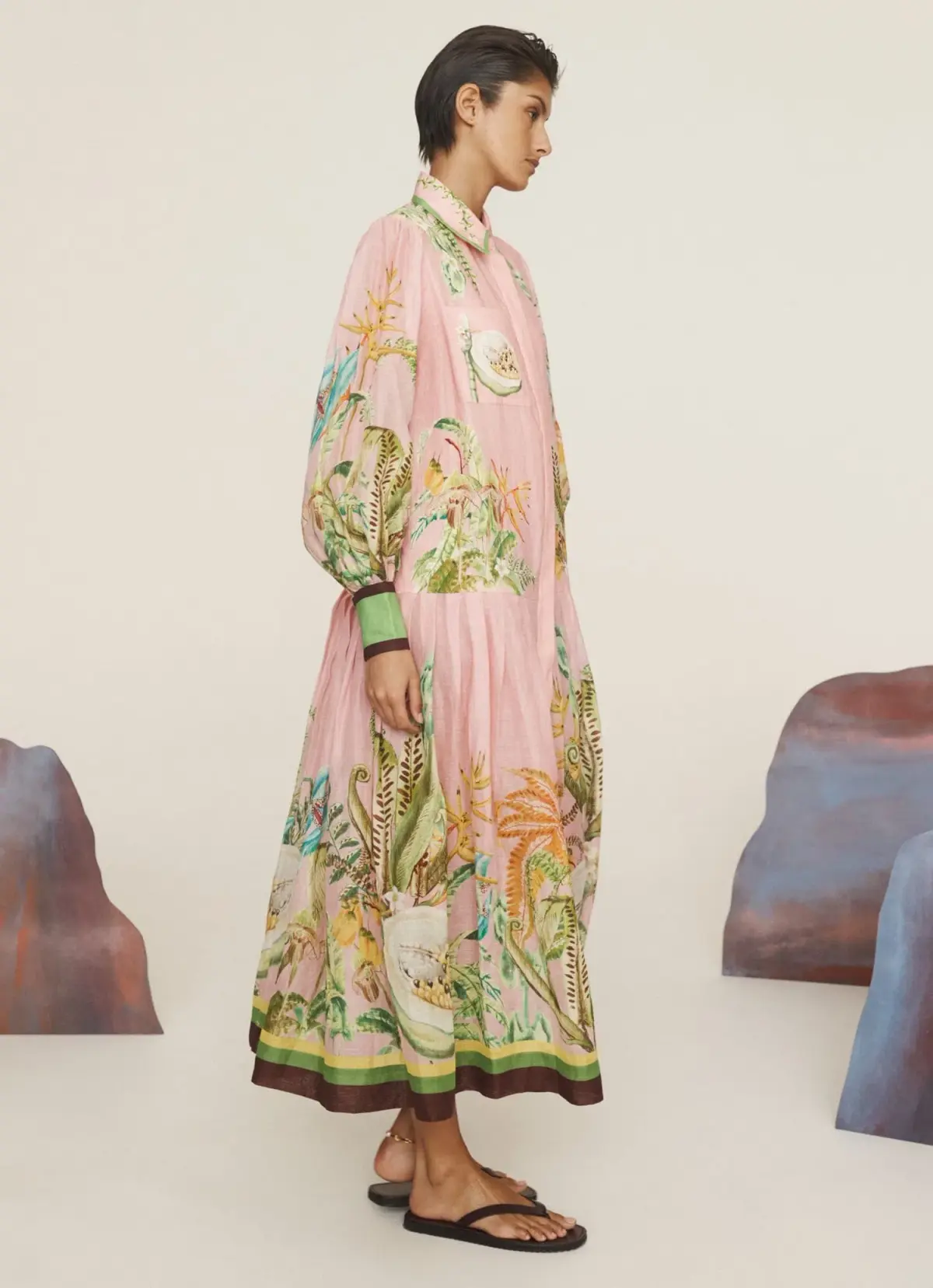 Alemais Papaya Shirtdress Pink Multi Size 14 - Image 3
