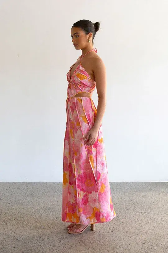 Sabo Skirt Zaco Tallulah Midi Dress Pink Gerbera Size M / AU 10 - Image 2