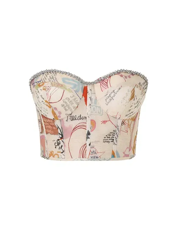 Zimmermann Crush Shirt, Bodice And Shorts In Set Dear Diary  Size 0/Au8  - Image 3