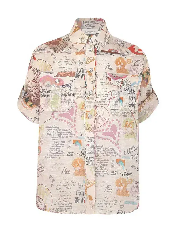 Zimmermann Crush Shirt, Bodice And Shorts In Set Dear Diary  Size 0/Au8  - Image 1