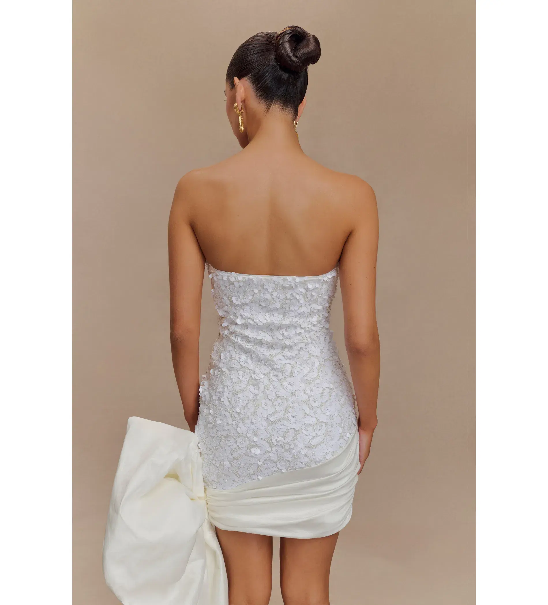 Meshki Franka Strapless Bow Mini Dress White Size 6  - Image 2