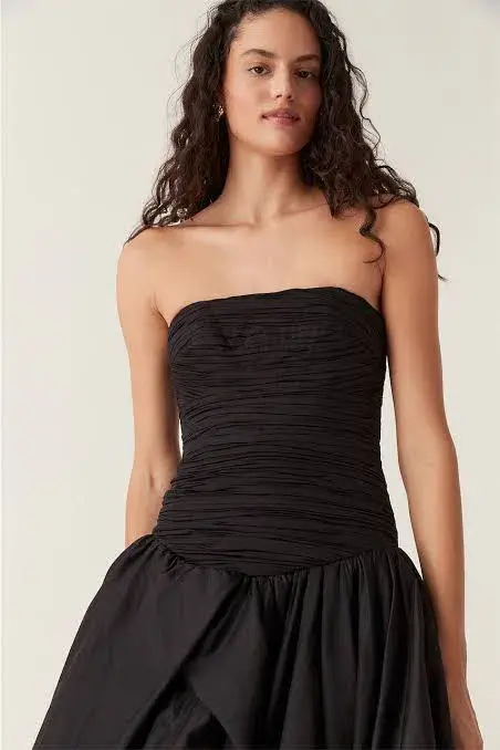 Aje Violette Bubble Hem Maxi Dress Black Size 4  - Image 2