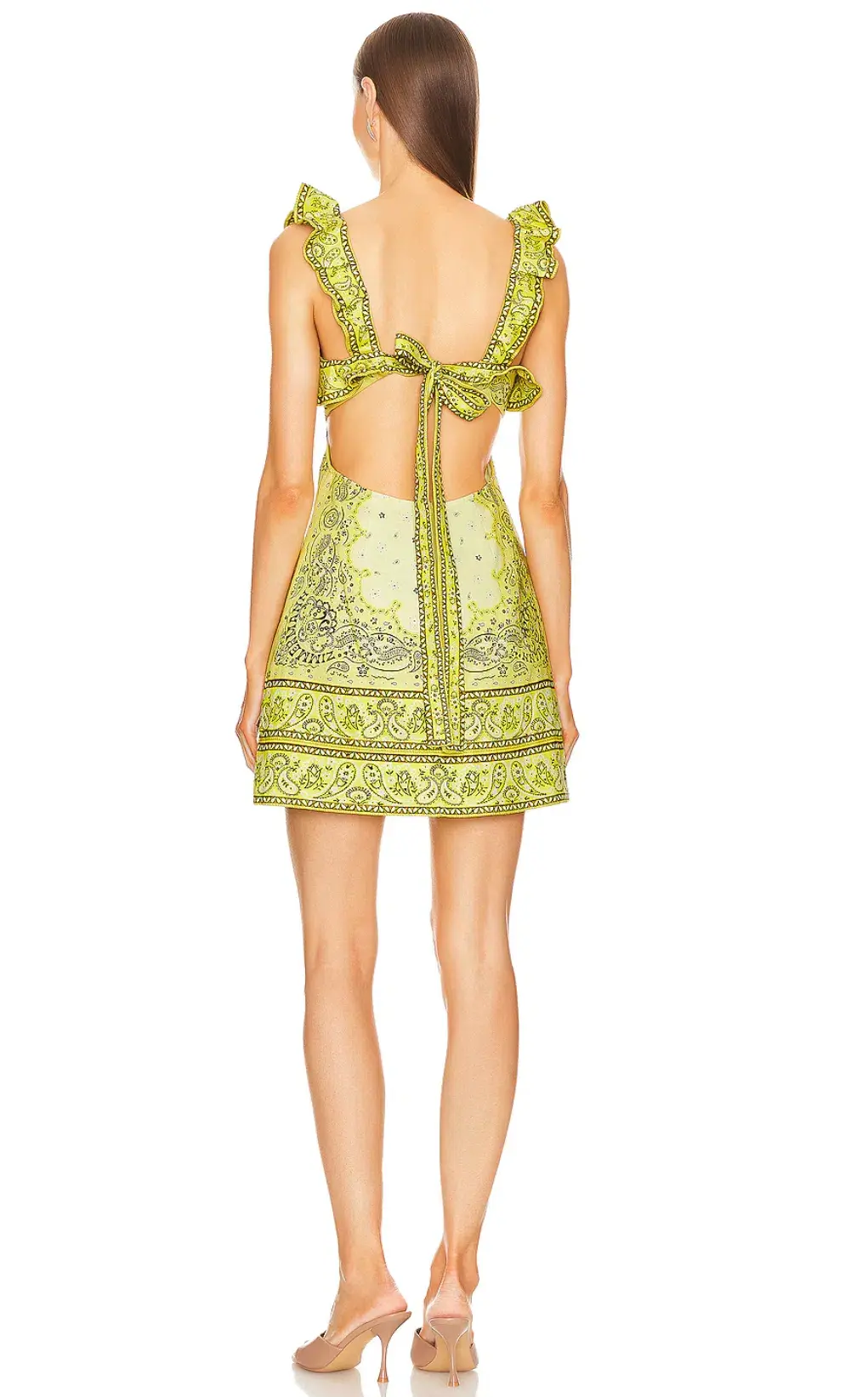 Zimmermann Matchmaker Frill Mini Dress Yellow Bandana Size 3 / AU 14 - Image 4