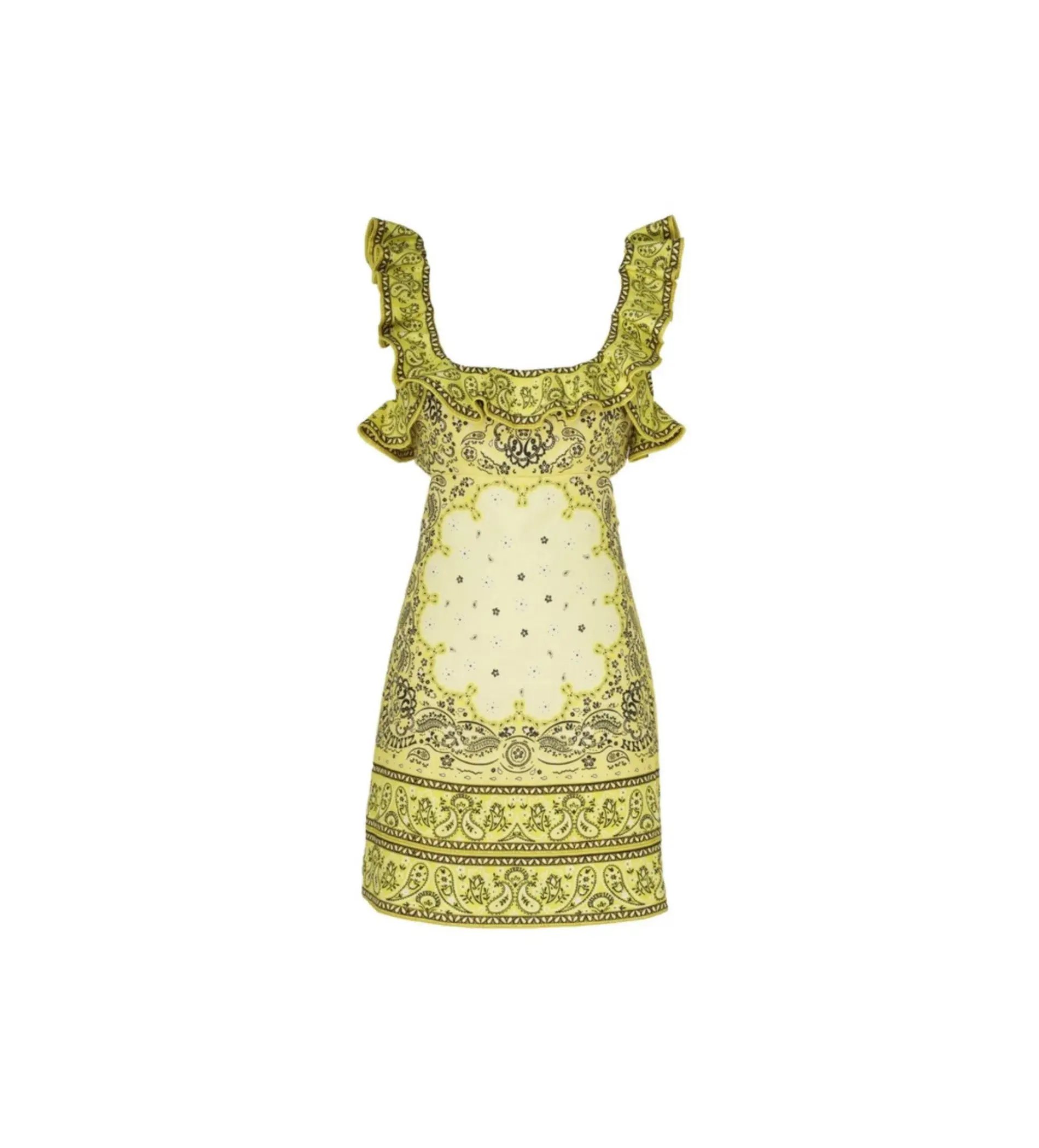 Zimmermann Matchmaker Frill Mini Dress Yellow Bandana Size 3 / AU 14 - Image 5