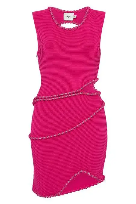 Aje Undulating Mini Dress Pink Size 6  - Image 3