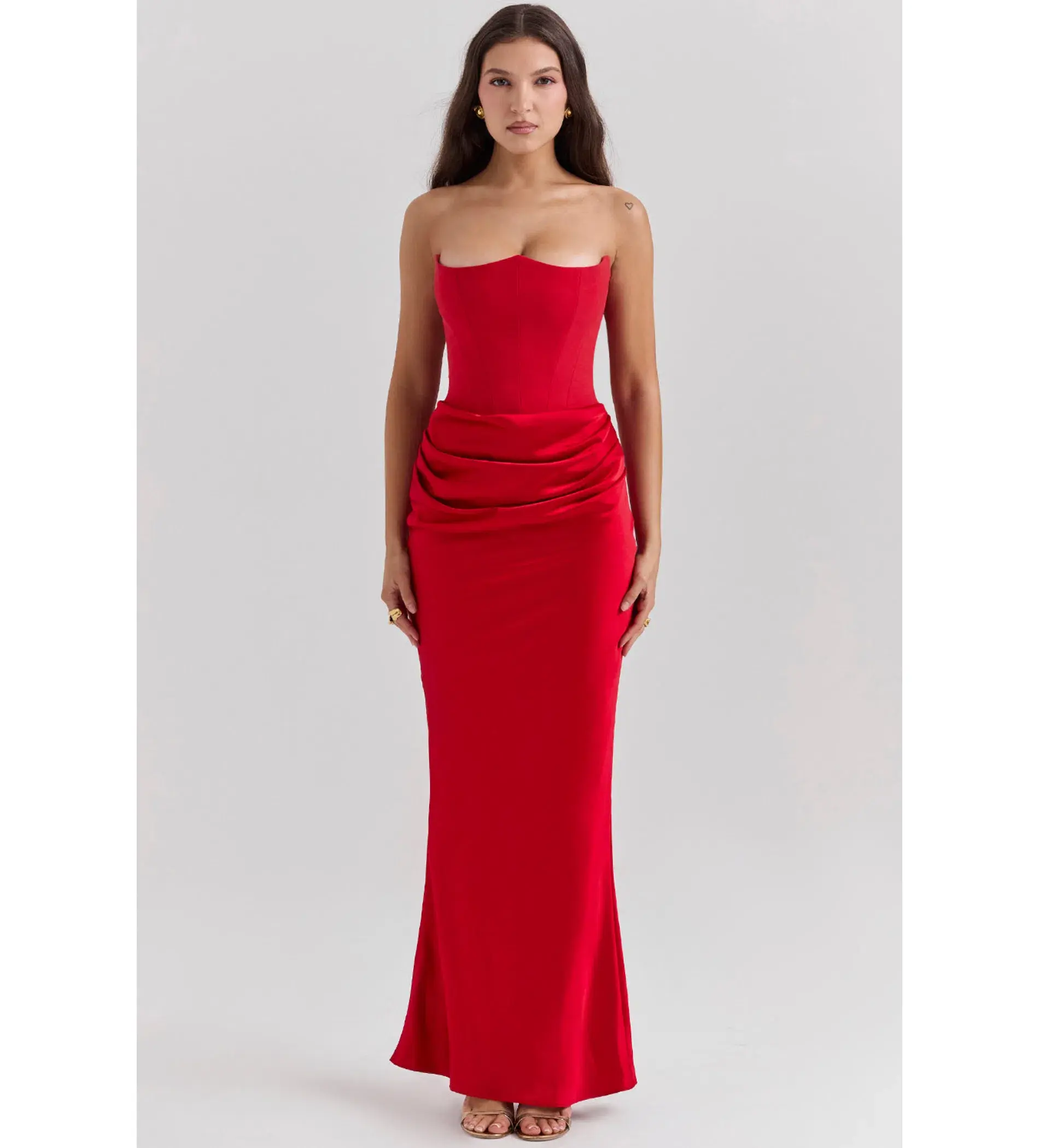 House of CB Persephone Strapless Corset Dress Red Size XS/AU 6  - Image 7