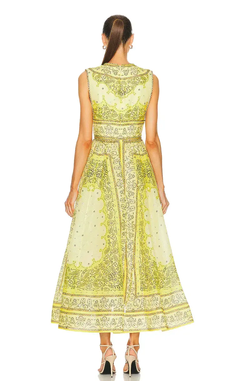 Zimmermann Matchmaker Bow Long Dress Yellow Bandana Size 3 / AU 14 - Image 2