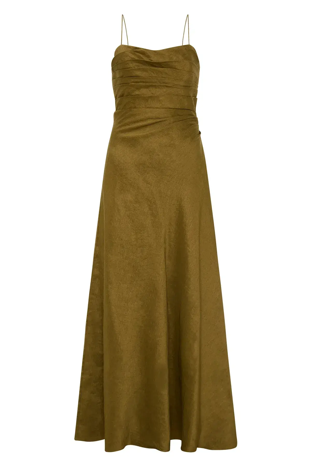 Aje Clarice Midi Dress Deep Olive Size 6 - Image 4