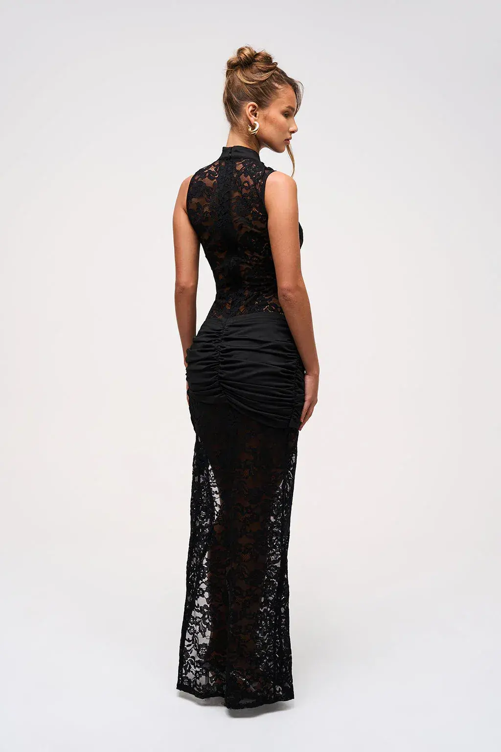 Murci Onyx Lace Keyhole Maxi Dress Black Size 8/S - Image 3