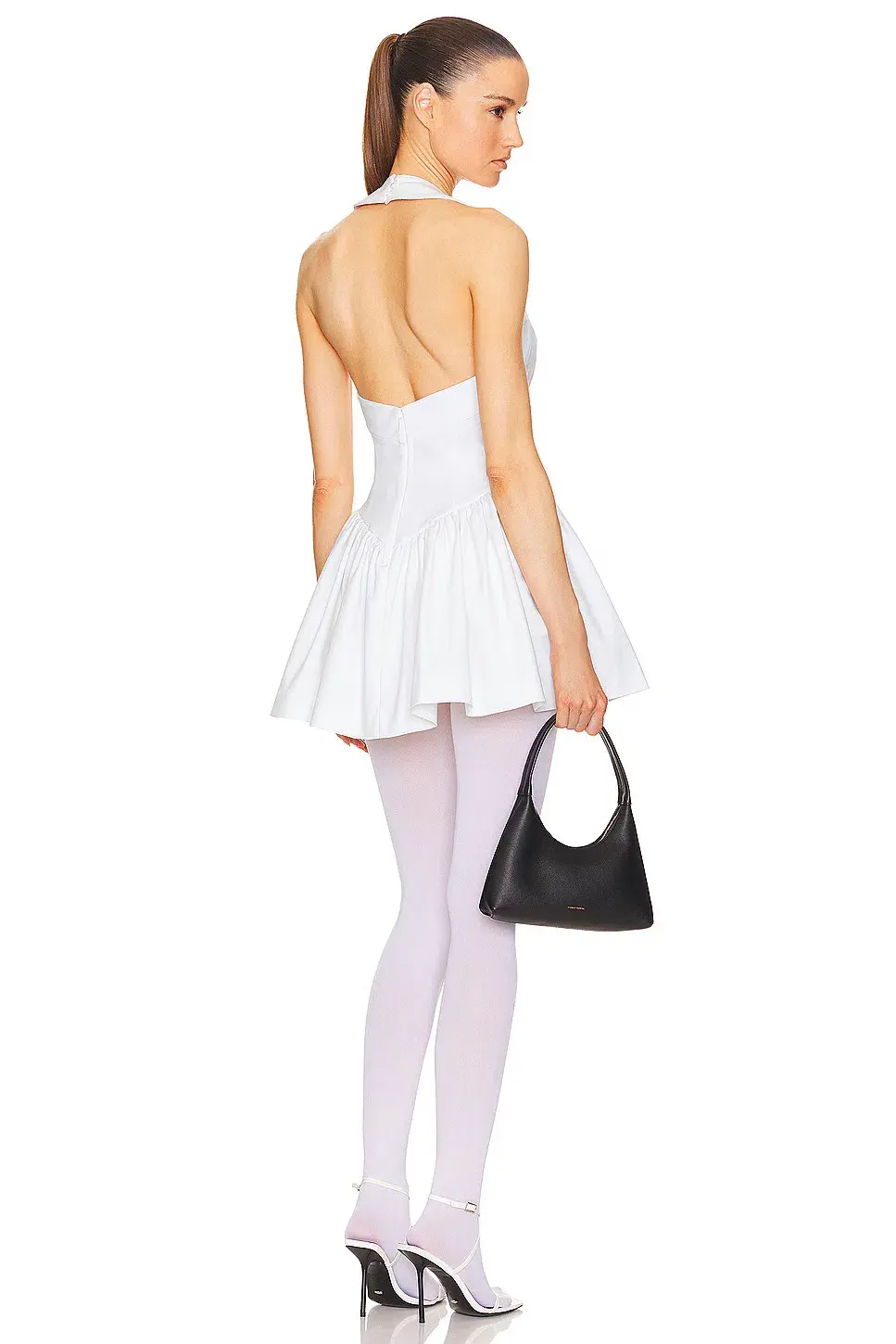 Helsa Faille Halter Mini Dress White Size M / AU 10 - Image 3