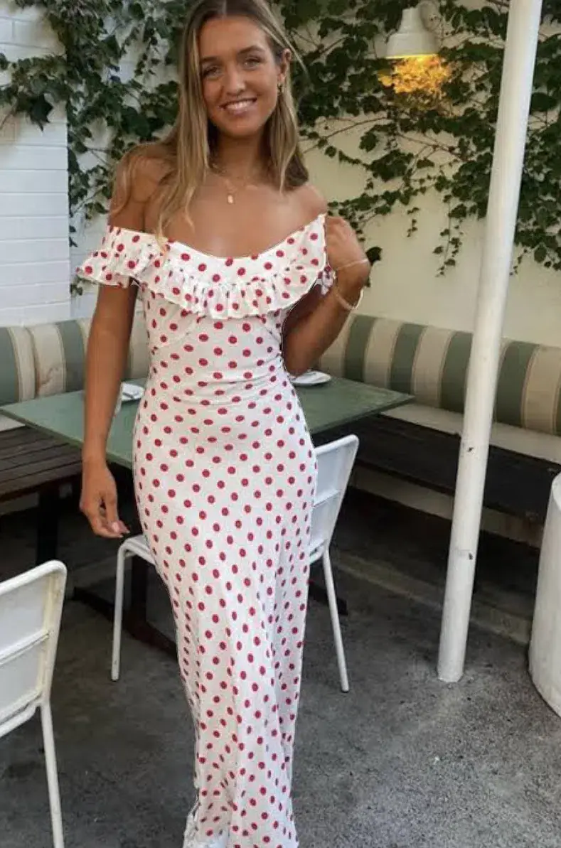 Realisation Par Claudia Dress in Super Dot White Red Size M (AU 10-12) for rent on The Volte - main image
